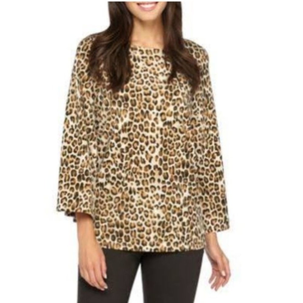 The Limited Flare Sleeve Animal Prints Top‎ 2X NWT